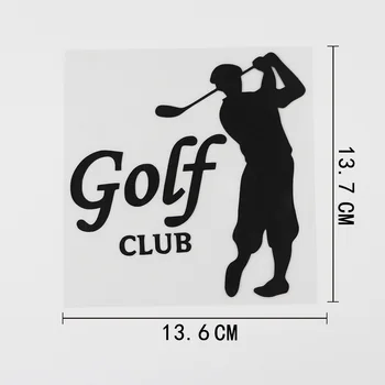 YJZT 13.6CMX13.7 CM Cool Golf Sport Club Odtlačkový Vinyl Auto Nálepky Čierna/Strieborná 8A-0912