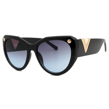 Značka Cat Eye Dizajnér slnečné Okuliare Black 2021 Vysokej Kvality Retro Kovové Námestie Okuliare Ženy/Muži Luxusné Oculos De Sol uv400