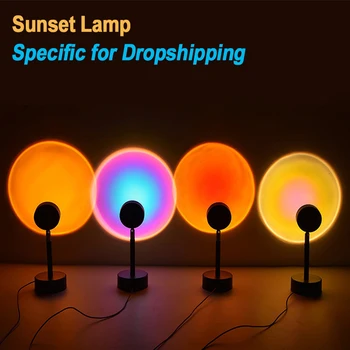 Západ slnka Projekčnej Lampy LED Nočné Osvetlenie, západ Slnka Lampa Spálňa Decor USB Rainbow Projektor Atmosféru pre Domáce Bar Dropshipping