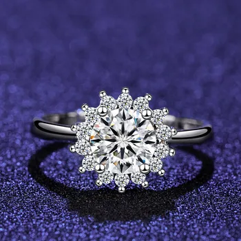 Šperky Krúžok 1ct Moissanite Prstene Pre Ženy 925 Sterling Silver Zodpovedajúce Šperky Retro vintage zásnubný prsteň darčeky pre ženy